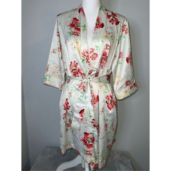 Women’s Floral 3/4 Sleeve Robe Wedding Bridal Small - Picture 1 of 9